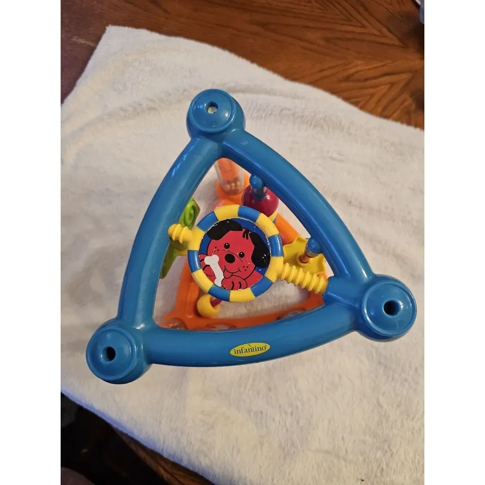 Vintage Infantino Flip &‎ Spin Activity Triangle Sensory Motor Development Toy